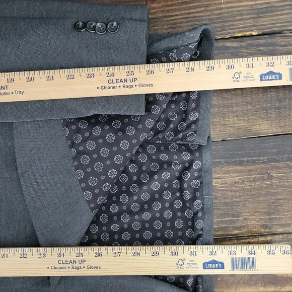 Chaps Men's Sport Coat Blazer Two‎ Button Charcoal Gray Polyester Blend Sz 48L